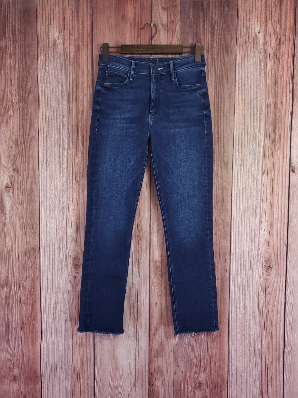 Mother Jeans Womens 27 The Mid Rise Dazzler Ankle Fray Fancy Meeting You Here